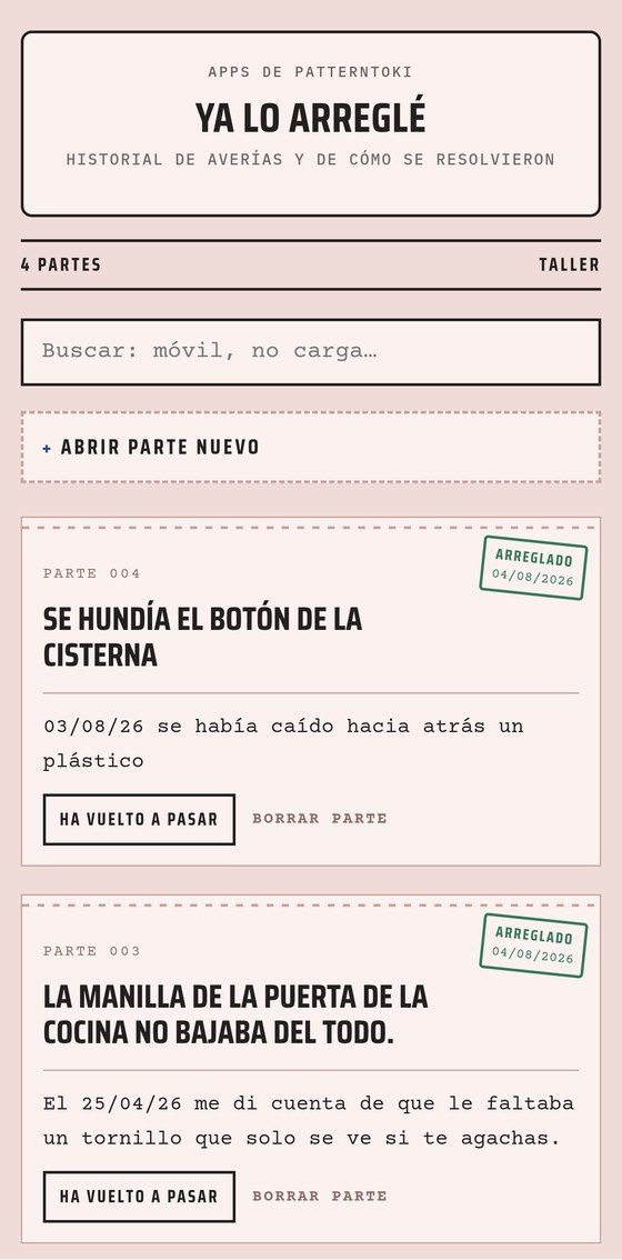 Pantalla de Ya lo arreglé