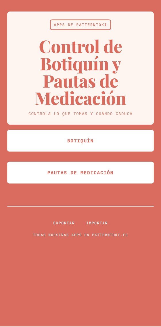 Pantalla de Tu botiquín con el buscador y la lista de medicinas con sus fechas