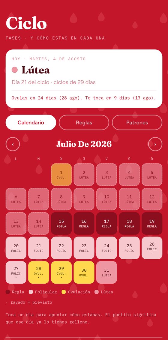 Pantalla de Ciclo