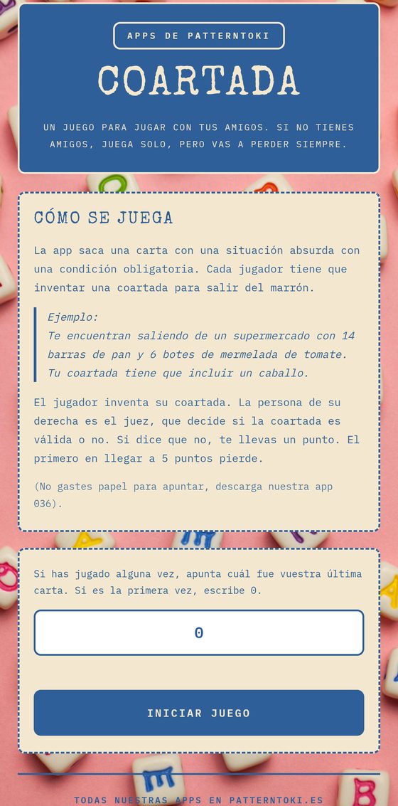 Pantalla de Coartada