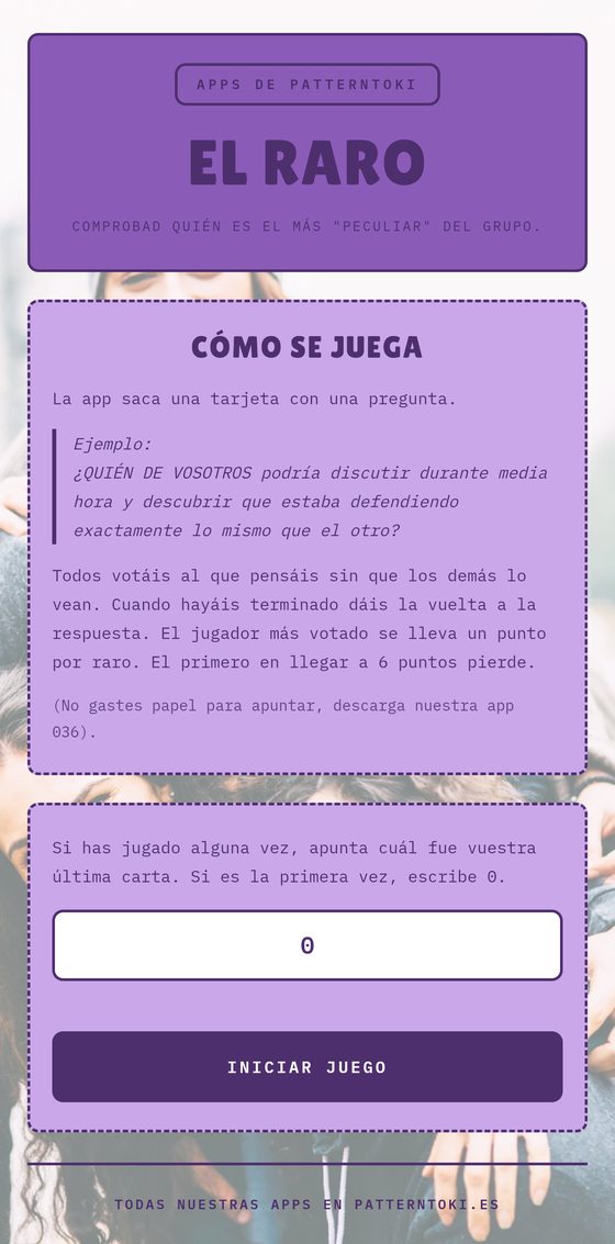 Pantalla de El raro
