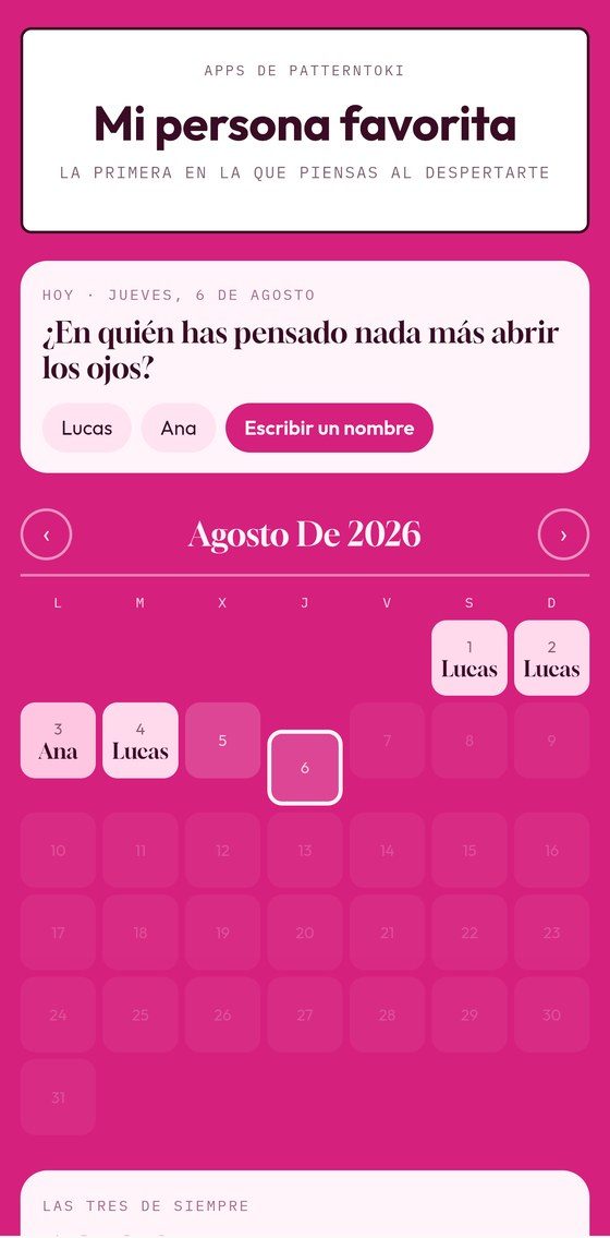 Pantalla de Mi persona favorita