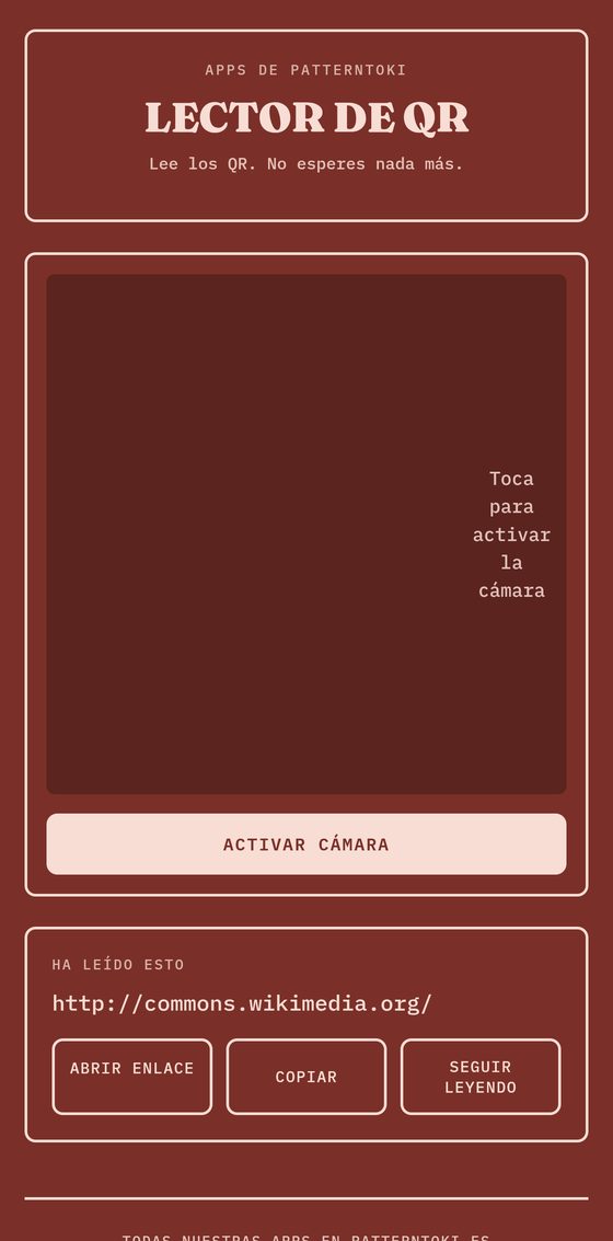 Pantalla de Lector de QR