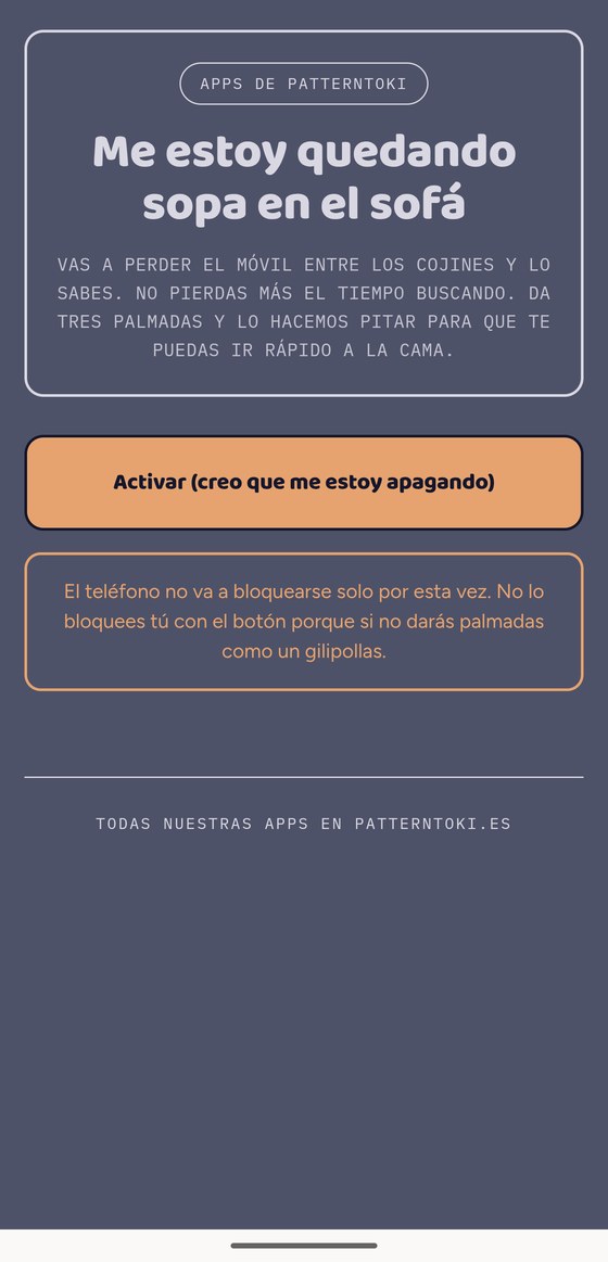 Pantalla de Me estoy quedando sopa en el sofá