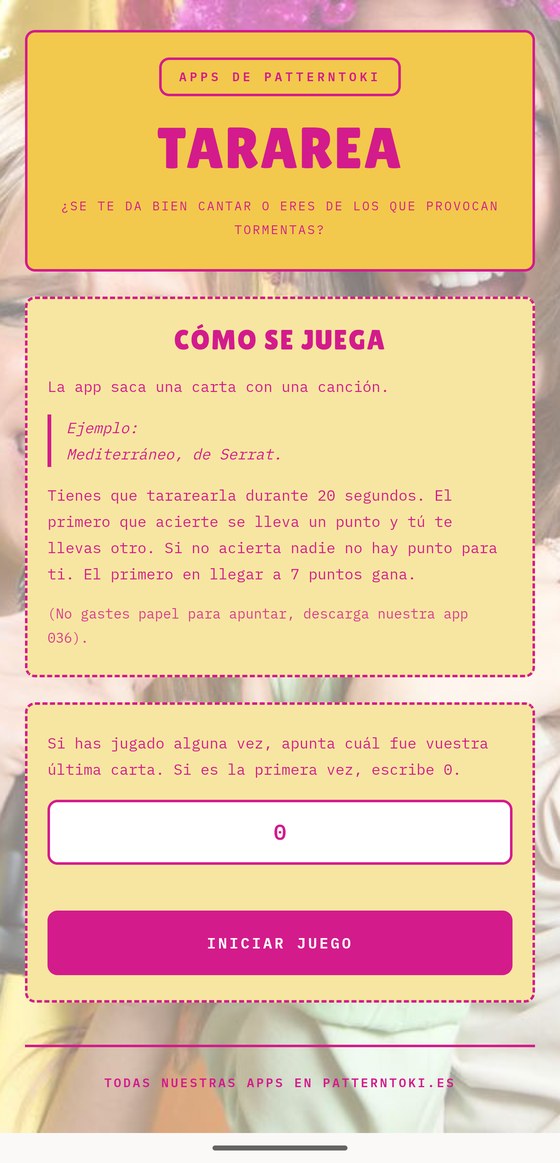 Pantalla de Tararea