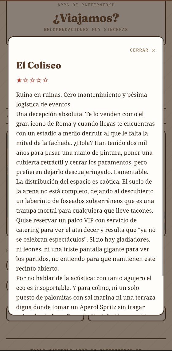 Pantalla de ¿Viajamos?